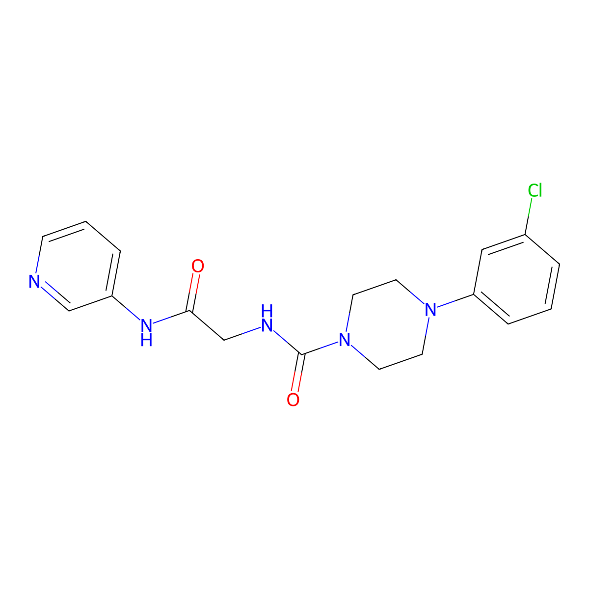 4-(3-chlorophenyl)-N-[2-oxo-2-(pyridin-3-ylamino)ethyl]piperazine-1-carboxamide molecular structure, CAS 1232795-81-1