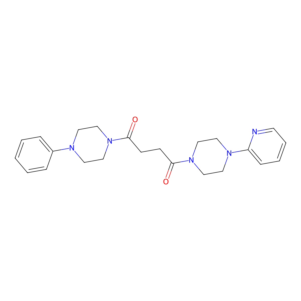 1-(4-Phenylpiperazino)-4-[4-(2-pyridyl)piperazino]-1,4-butanedione molecular structure, CAS 1232795-82-2