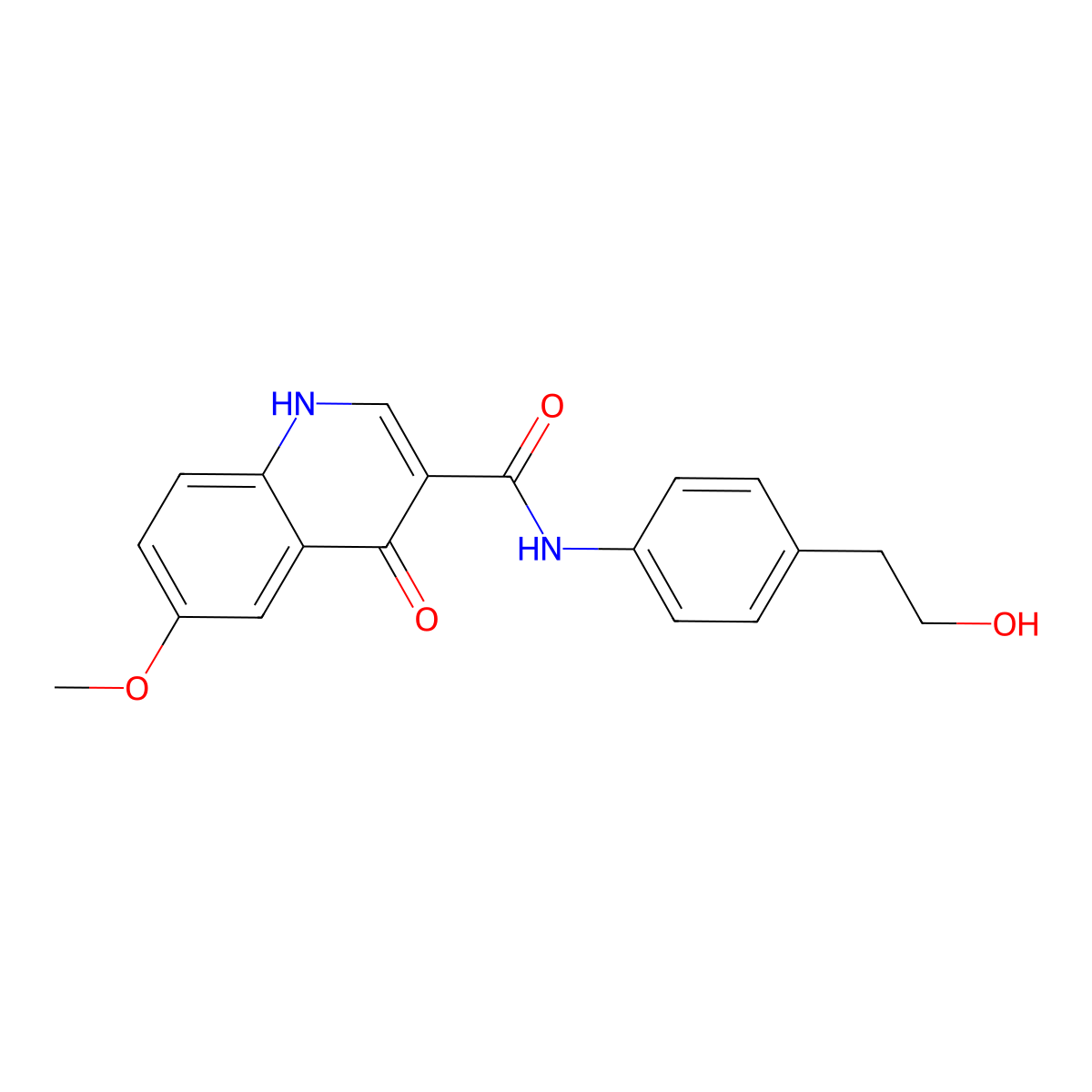 N-[4-(2-hydroxyethyl)phenyl]-6-methoxy-4-oxo-1,4-dihydroquinoline-3-carboxamide molecular structure, CAS 1232795-88-8