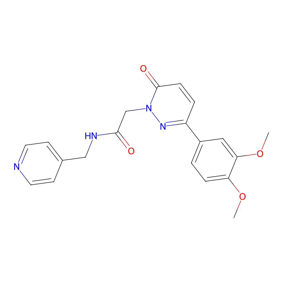 2-(3-(3,4-dimethoxyphenyl)-6-oxopyridazin-1(6H)-yl)-N-(pyridin-4-ylmethyl)acetamide molecular structure, CAS 1232795-99-1