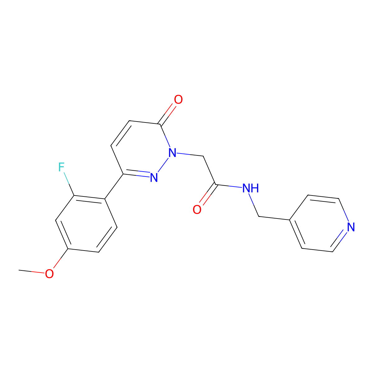 2-(3-(2-fluoro-4-methoxyphenyl)-6-oxopyridazin-1(6H)-yl)-N-(pyridin-4-ylmethyl)acetamide molecular structure, CAS 1232796-12-1