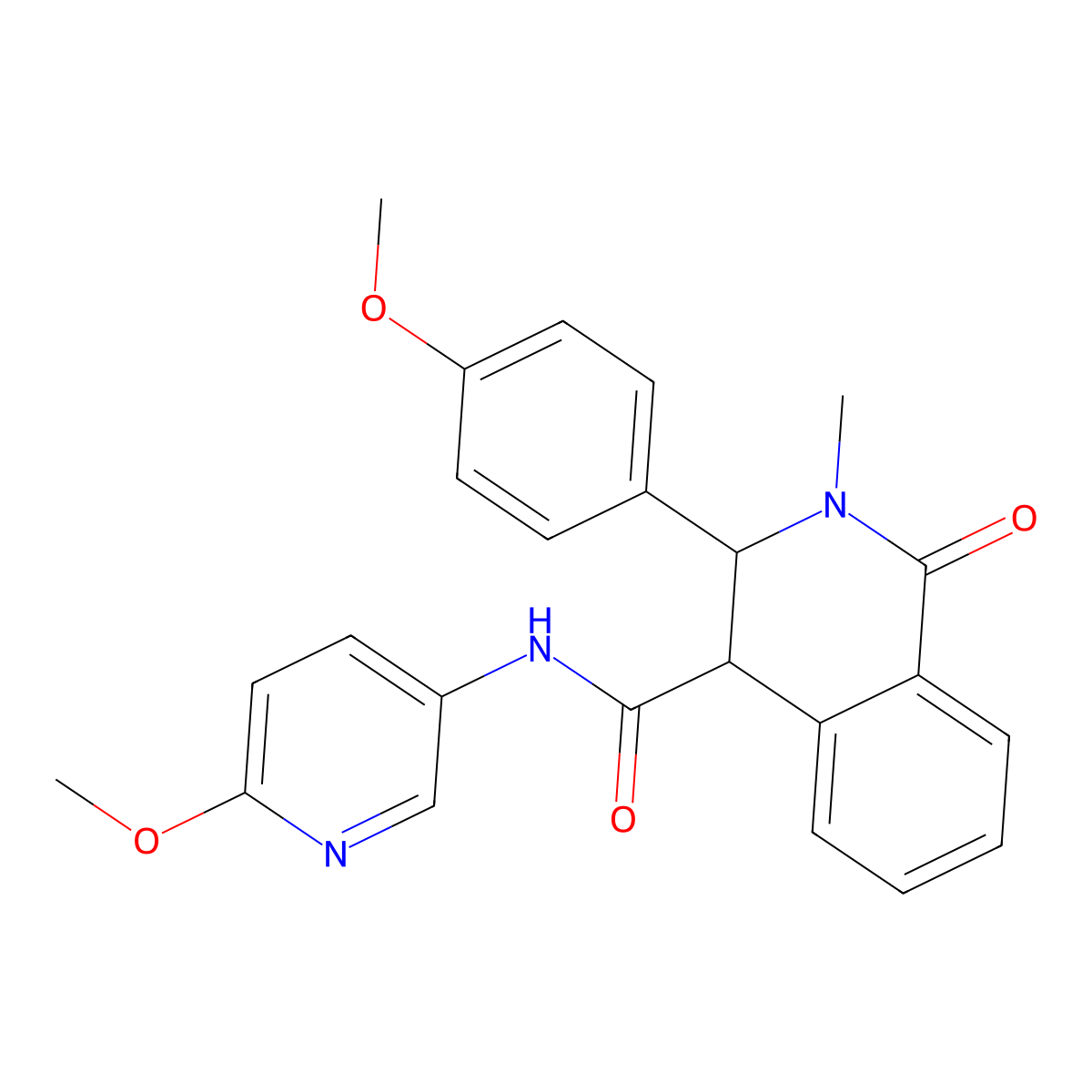 3-(4-methoxyphenyl)-N-(6-methoxypyridin-3-yl)-2-methyl-1-oxo-1,2,3,4-tetrahydroisoquinoline-4-carboxamide molecular structure, CAS 1232796-15-4