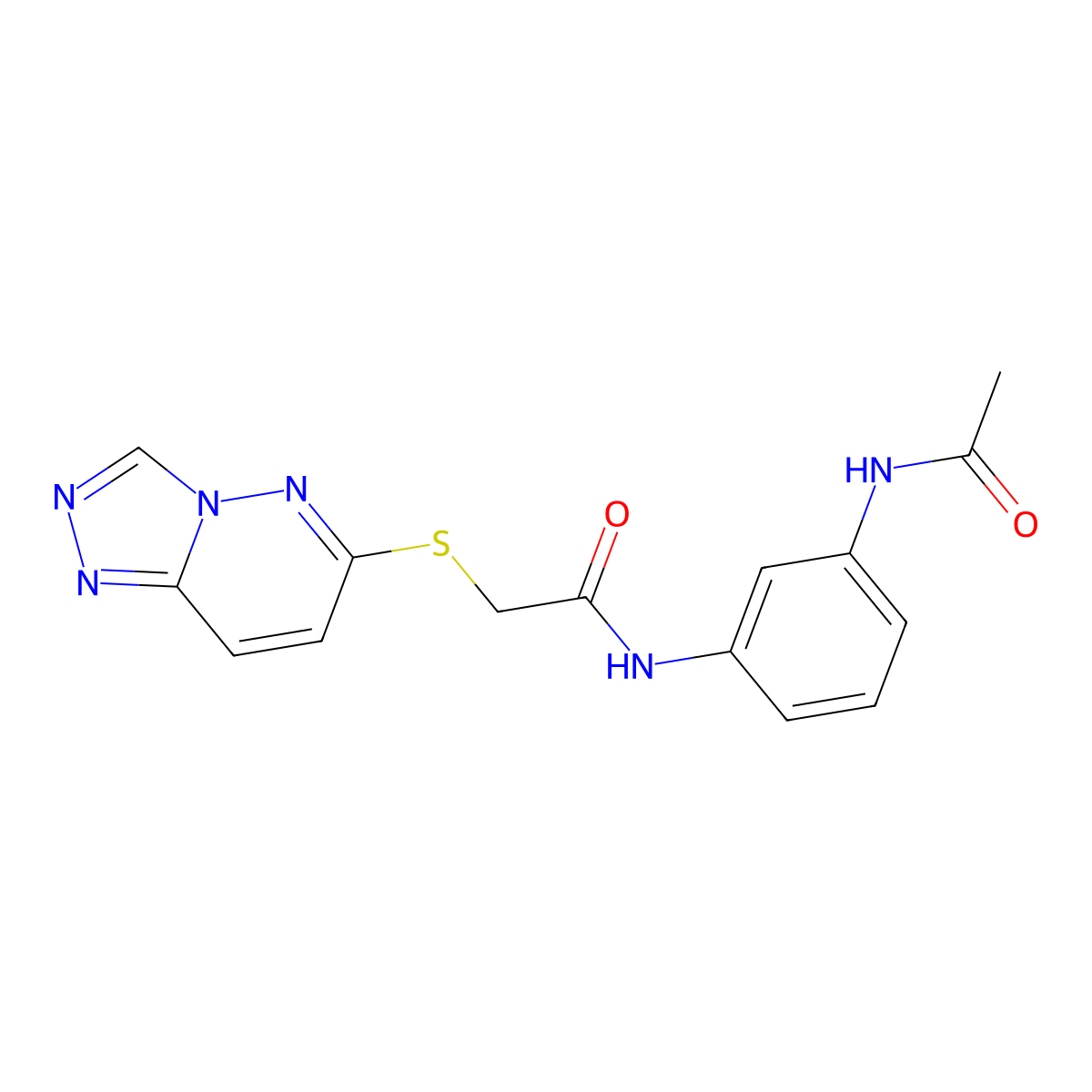 N-[3-(acetylamino)phenyl]-2-([1,2,4]triazolo[4,3-b]pyridazin-6-ylsulfanyl)acetamide molecular structure, CAS 1232796-23-4