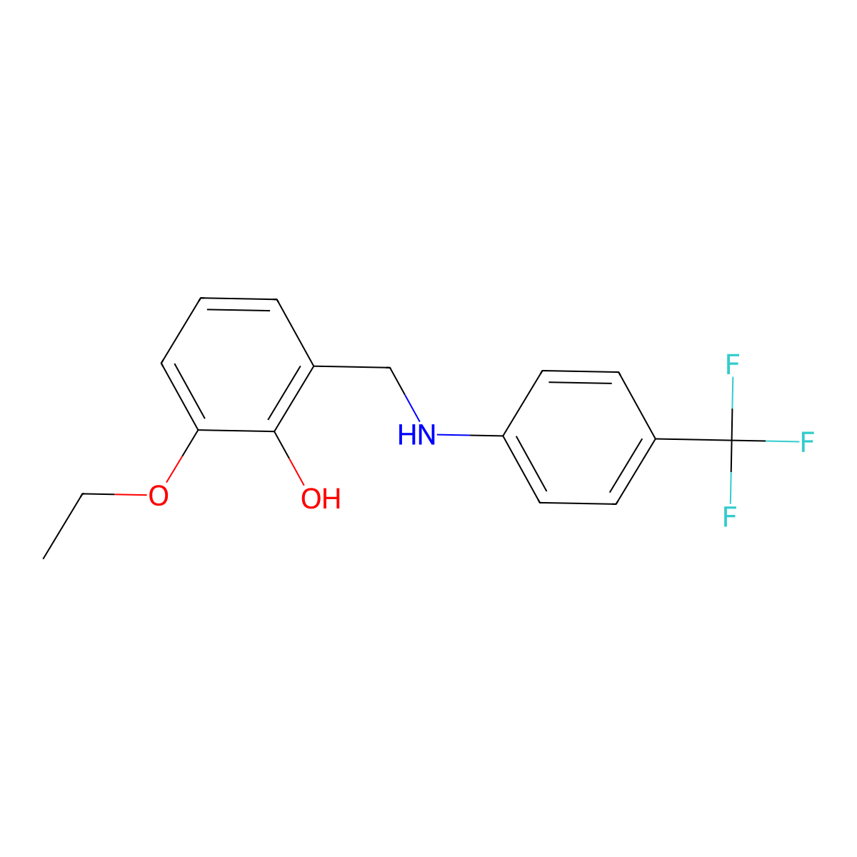2-Ethoxy-6-({[4-(trifluoromethyl)phenyl]amino}methyl)phenol molecular structure, CAS 1232796-39-2