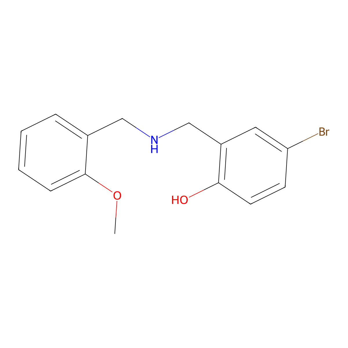 4-Bromo-2-{[(2-methoxybenzyl)amino]methyl}phenol molecular structure, CAS 1232796-50-7