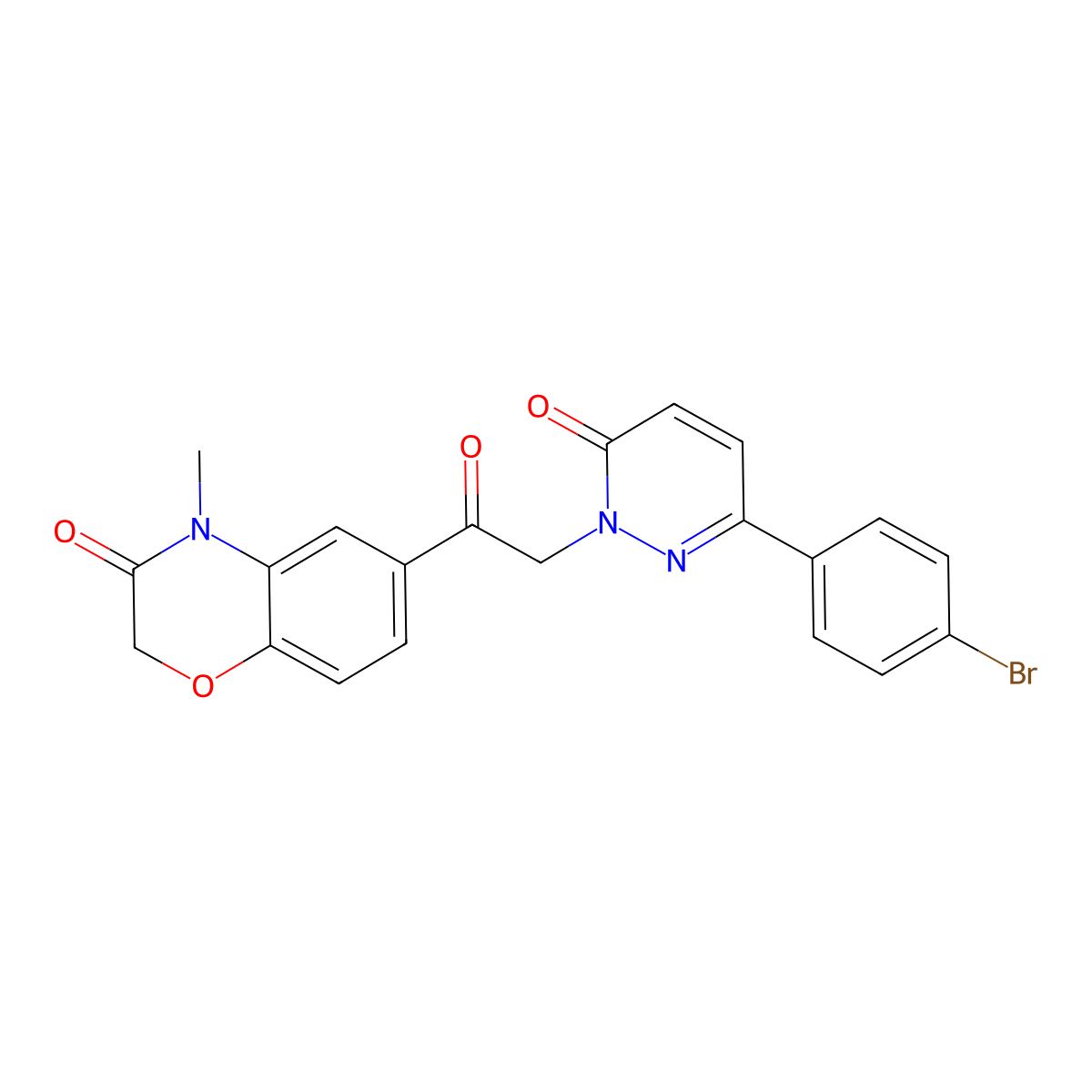 6-{[3-(4-bromophenyl)-6-oxopyridazin-1(6H)-yl]acetyl}-4-methyl-2H-1,4-benzoxazin-3(4H)-one molecular structure, CAS 1232796-56-3