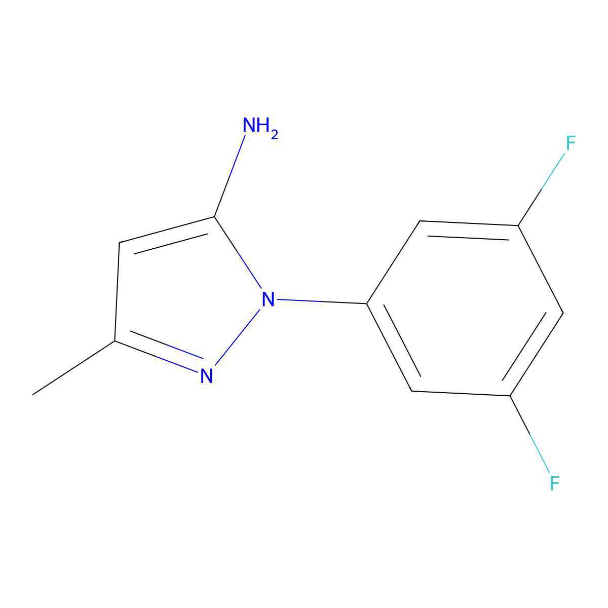 1-(3,5-difluorophenyl)-3-methyl-1H-pyrazol-5-amine molecular structure, CAS 1232796-65-4