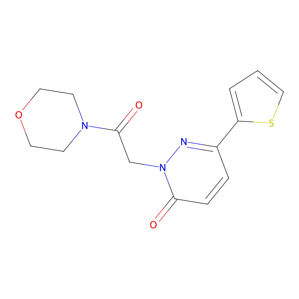 2-(2-morpholino-2-oxoethyl)-6-(2-thienyl)-3(2H)-pyridazinone molecular structure, CAS 1232796-68-7