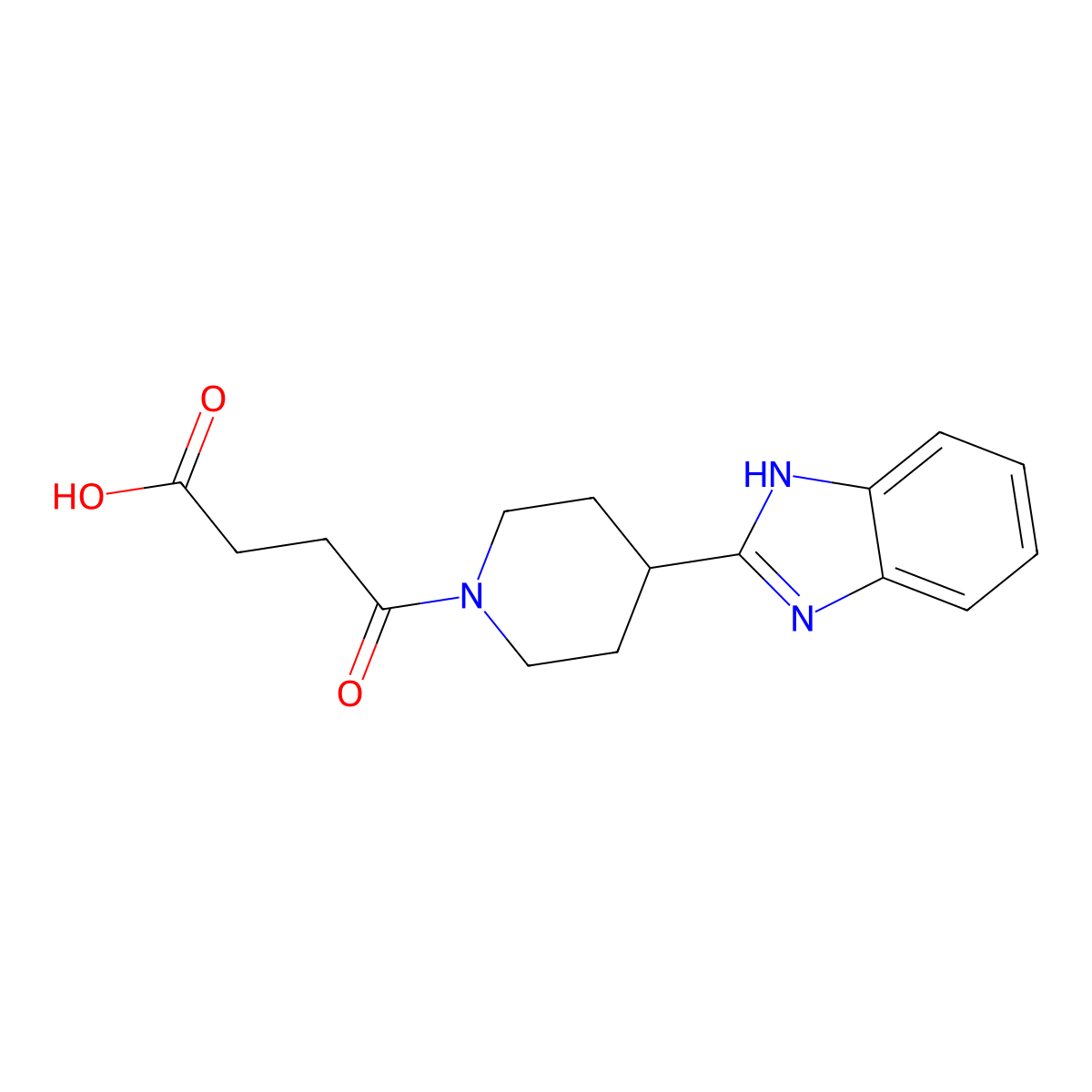4-(4-(1H-benzo[d]imidazol-2-yl)piperidin-1-yl)-4-oxobutanoic acid molecular structure, CAS 1232796-73-4