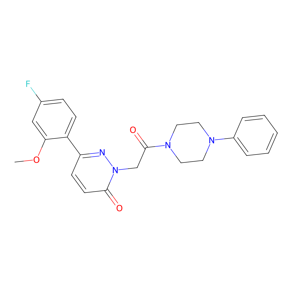 6-(4-fluoro-2-methoxyphenyl)-2-[2-oxo-2-(4-phenylpiperazino)ethyl]-3(2H)-pyridazinone molecular structure, CAS 1232796-78-9
