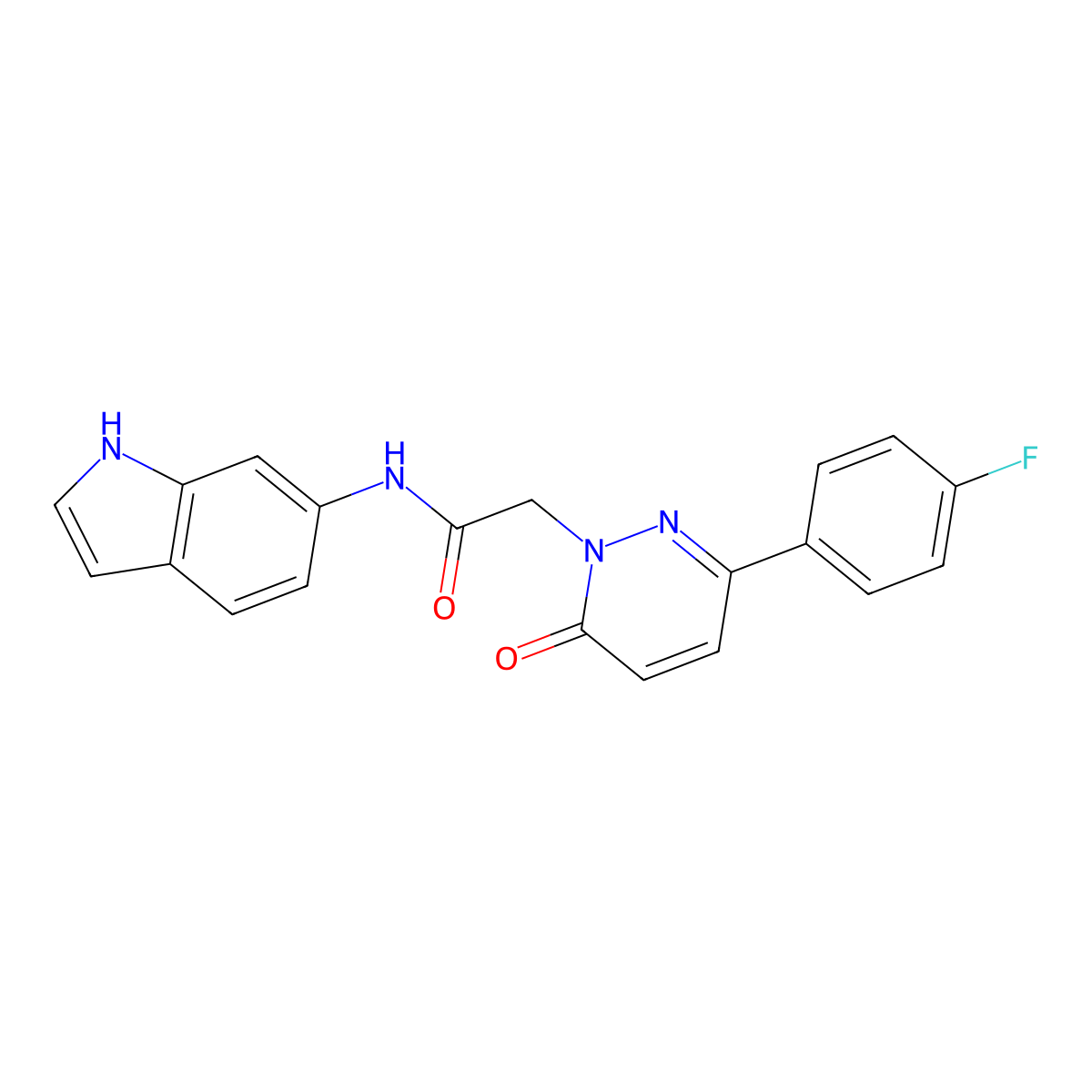 2-[3-(4-fluorophenyl)-6-oxopyridazin-1(6H)-yl]-N-(1H-indol-6-yl)acetamide molecular structure, CAS 1232796-81-4