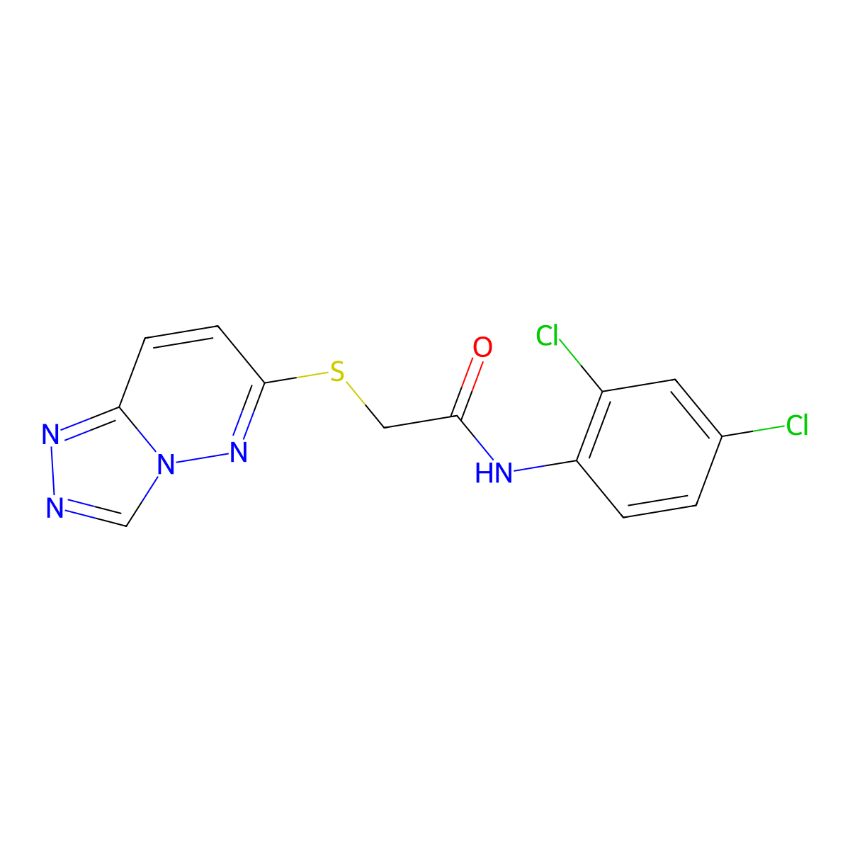 N-(2,4-dichlorophenyl)-2-([1,2,4]triazolo[4,3-b]pyridazin-6-ylsulfanyl)acetamide molecular structure, CAS 1232796-86-9