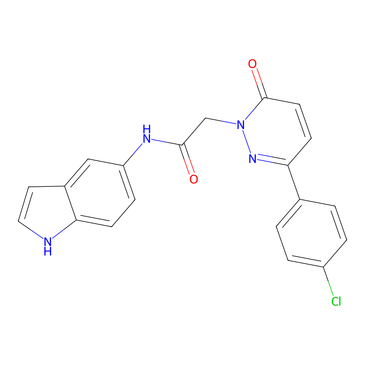 2-(3-(4-chlorophenyl)-6-oxopyridazin-1(6H)-yl)-N-(1H-indol-5-yl)acetamide molecular structure, CAS 1232797-14-6