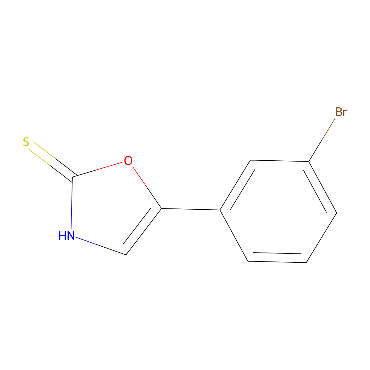5-(3-bromophenyl)-1,3-oxazole-2(3H)-thione molecular structure, CAS 1232797-27-1