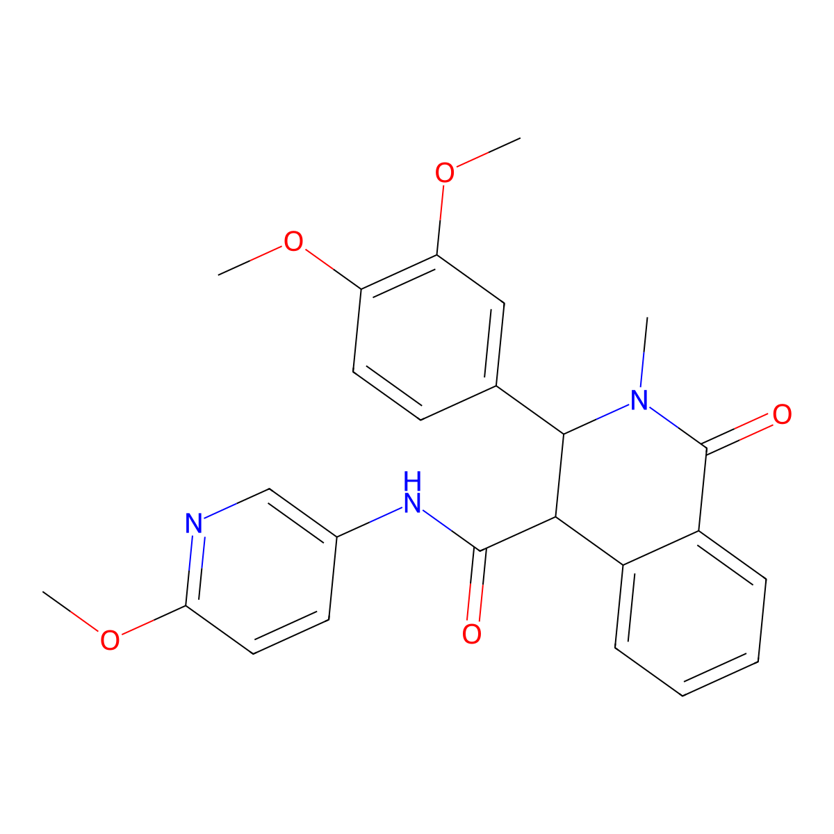 3-(3,4-dimethoxyphenyl)-N-(6-methoxypyridin-3-yl)-2-methyl-1-oxo-1,2,3,4-tetrahydroisoquinoline-4-carboxamide molecular structure, CAS 1232797-34-0