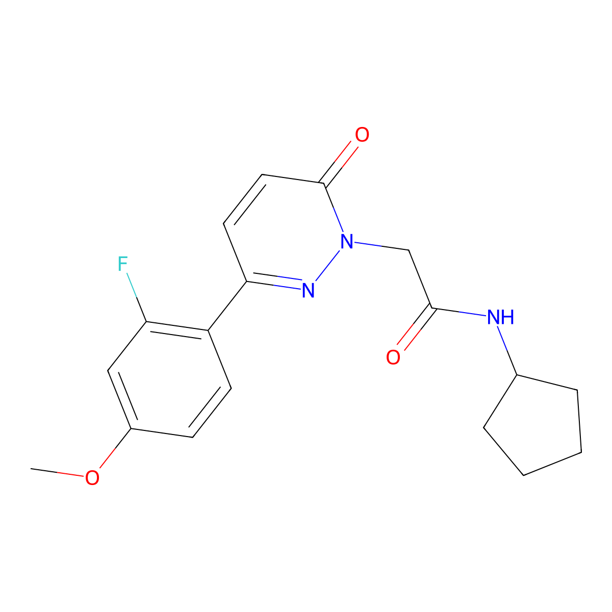 N-cyclopentyl-2-[3-(2-fluoro-4-methoxyphenyl)-6-oxopyridazin-1(6H)-yl]acetamide molecular structure, CAS 1232797-38-4