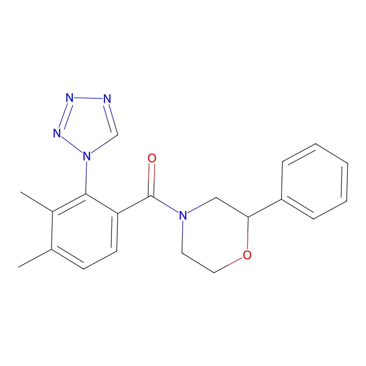 [3,4-dimethyl-2-(1H-tetrazol-1-yl)phenyl](2-phenylmorpholin-4-yl)methanone molecular structure, CAS 1232797-55-5