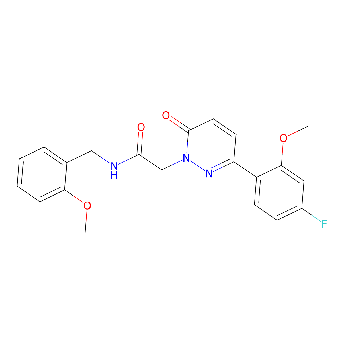2-[3-(4-fluoro-2-methoxyphenyl)-6-oxopyridazin-1(6H)-yl]-N-(2-methoxybenzyl)acetamide molecular structure, CAS 1232797-61-3