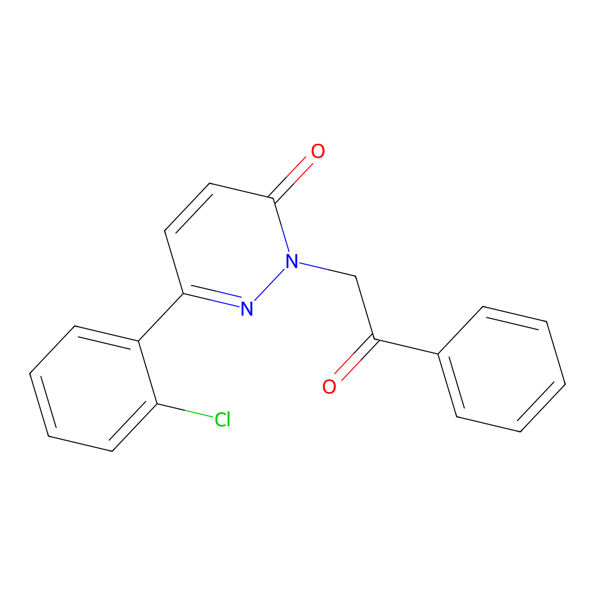 6-(2-chlorophenyl)-2-(2-oxo-2-phenylethyl)pyridazin-3(2H)-one molecular structure, CAS 1232798-06-9