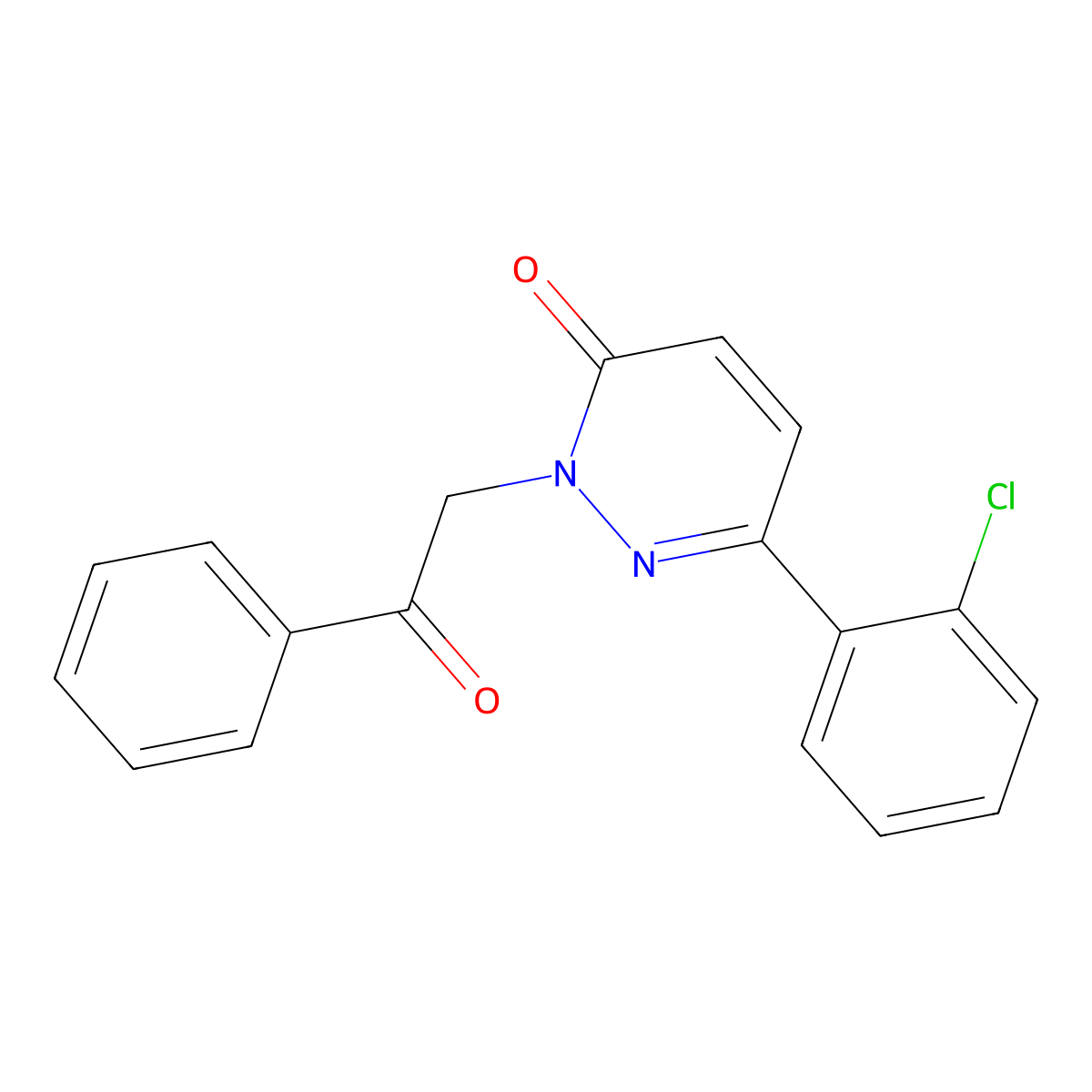 6-(2-chlorophenyl)-2-(2-oxo-2-phenylethyl)pyridazin-3(2H)-one molecular structure, CAS 1232798-06-9