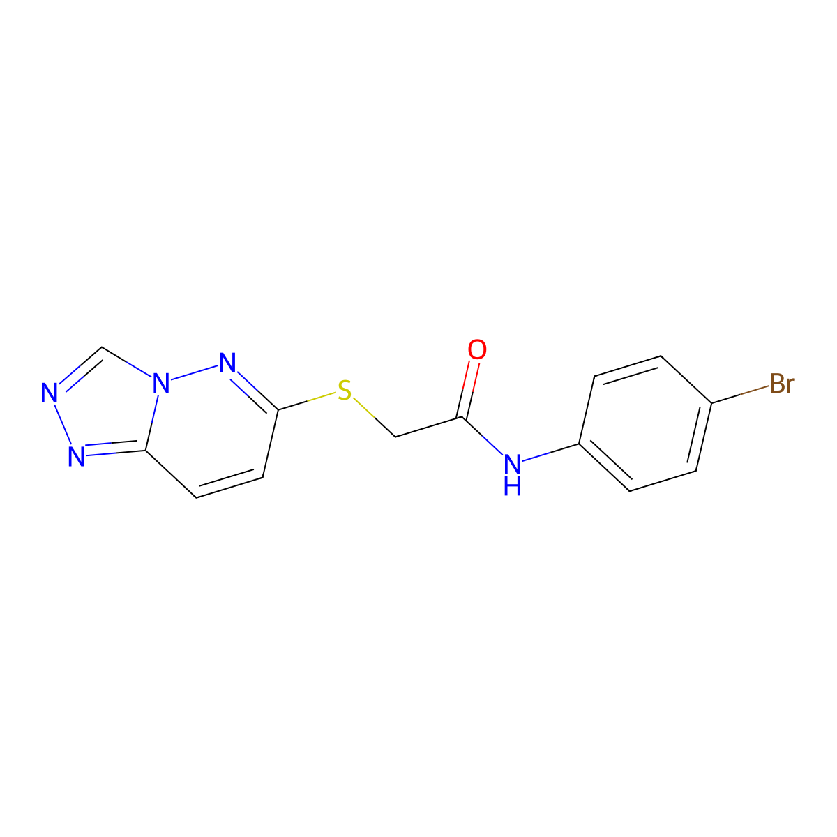N-(4-bromophenyl)-2-([1,2,4]triazolo[4,3-b]pyridazin-6-ylsulfanyl)acetamide molecular structure, CAS 1232798-21-8
