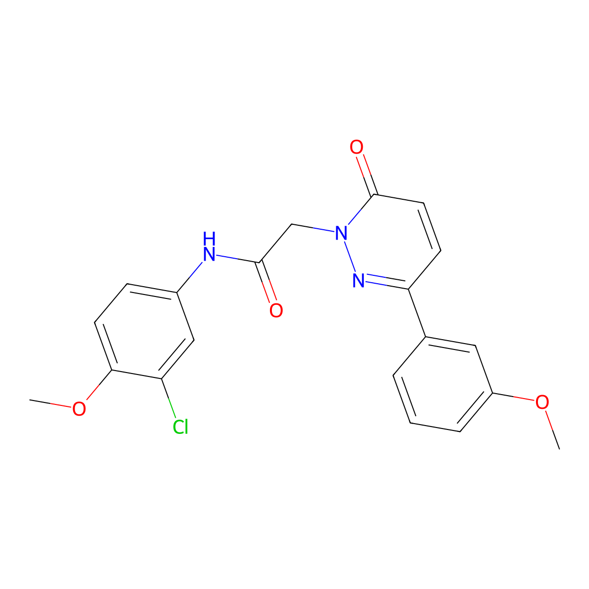 N-(3-chloro-4-methoxyphenyl)-2-(3-(3-methoxyphenyl)-6-oxopyridazin-1(6H)-yl)acetamide molecular structure, CAS 1232798-60-5