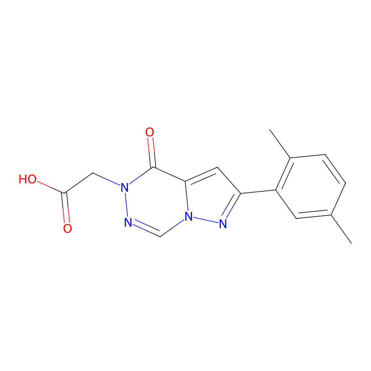 [2-(2,5-dimethylphenyl)-4-oxopyrazolo[1,5-d][1,2,4]triazin-5(4H)-yl]acetic acid molecular structure, CAS 1232798-85-4