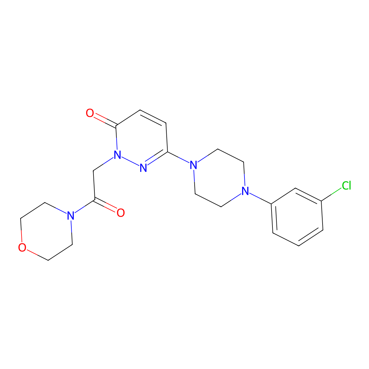 6-[4-(3-chlorophenyl)piperazin-1-yl]-2-[2-(morpholin-4-yl)-2-oxoethyl]pyridazin-3(2H)-one molecular structure, CAS 1232799-08-4