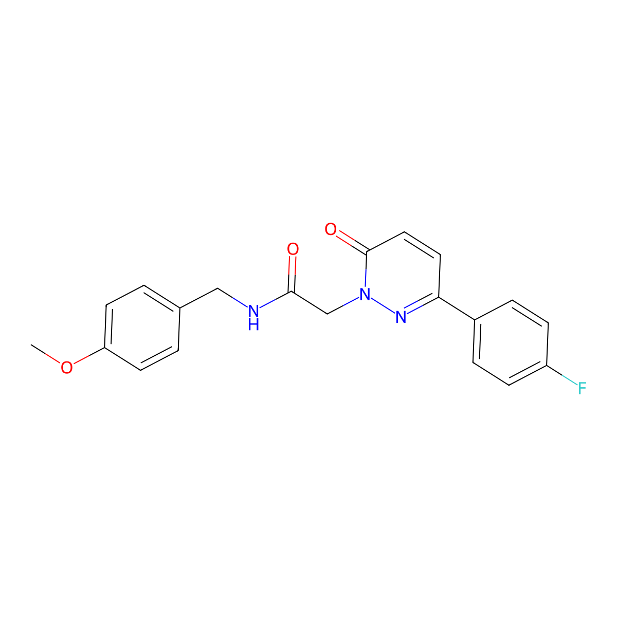 2-(3-(4-fluorophenyl)-6-oxopyridazin-1(6H)-yl)-N-(4-methoxybenzyl)acetamide molecular structure, CAS 1232799-26-6
