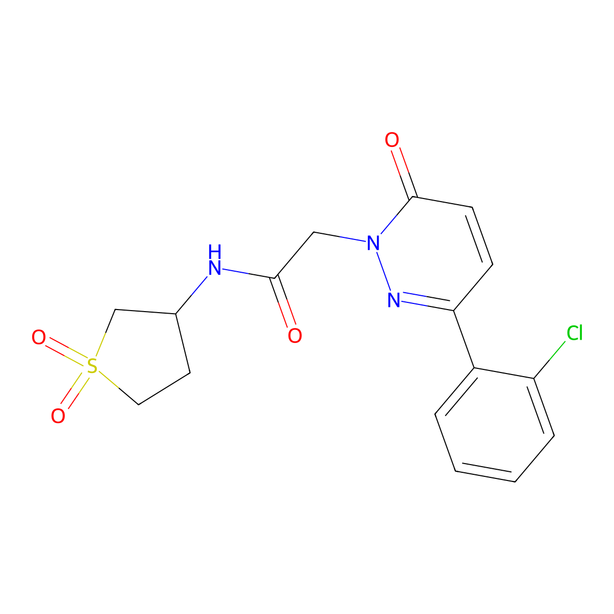 2-[3-(2-chlorophenyl)-6-oxopyridazin-1(6H)-yl]-N-(1,1-dioxidotetrahydrothiophen-3-yl)acetamide molecular structure, CAS 1232799-55-1