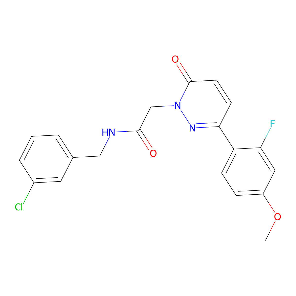 N-(3-chlorobenzyl)-2-[3-(2-fluoro-4-methoxyphenyl)-6-oxopyridazin-1(6H)-yl]acetamide molecular structure, CAS 1232799-60-8