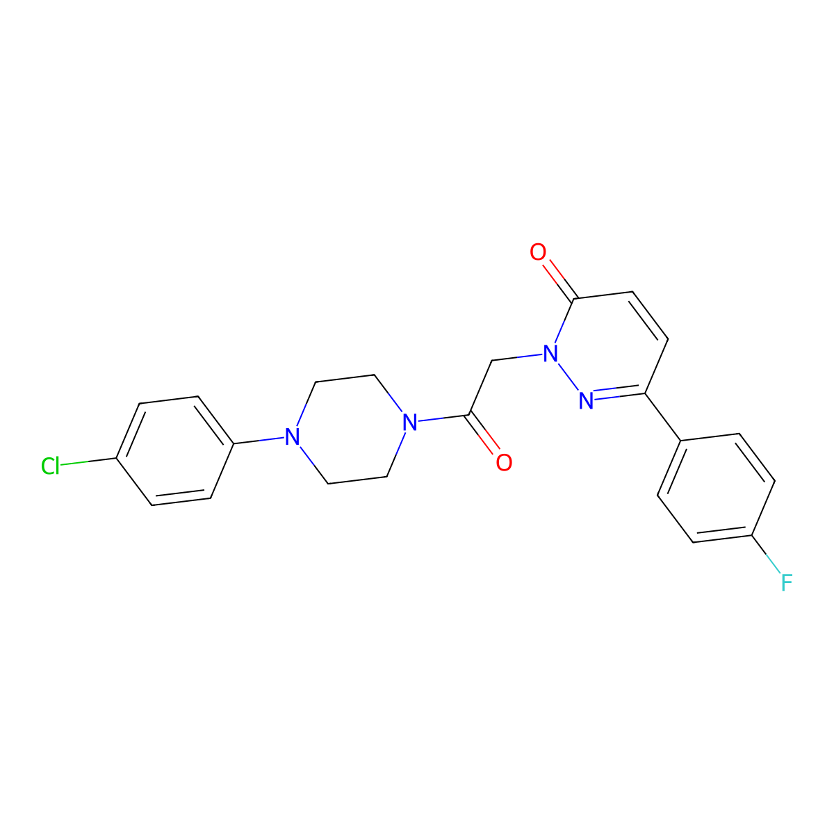 2-{2-[4-(4-chlorophenyl)piperazino]-2-oxoethyl}-6-(4-fluorophenyl)-3(2H)-pyridazinone molecular structure, CAS 1232799-64-2