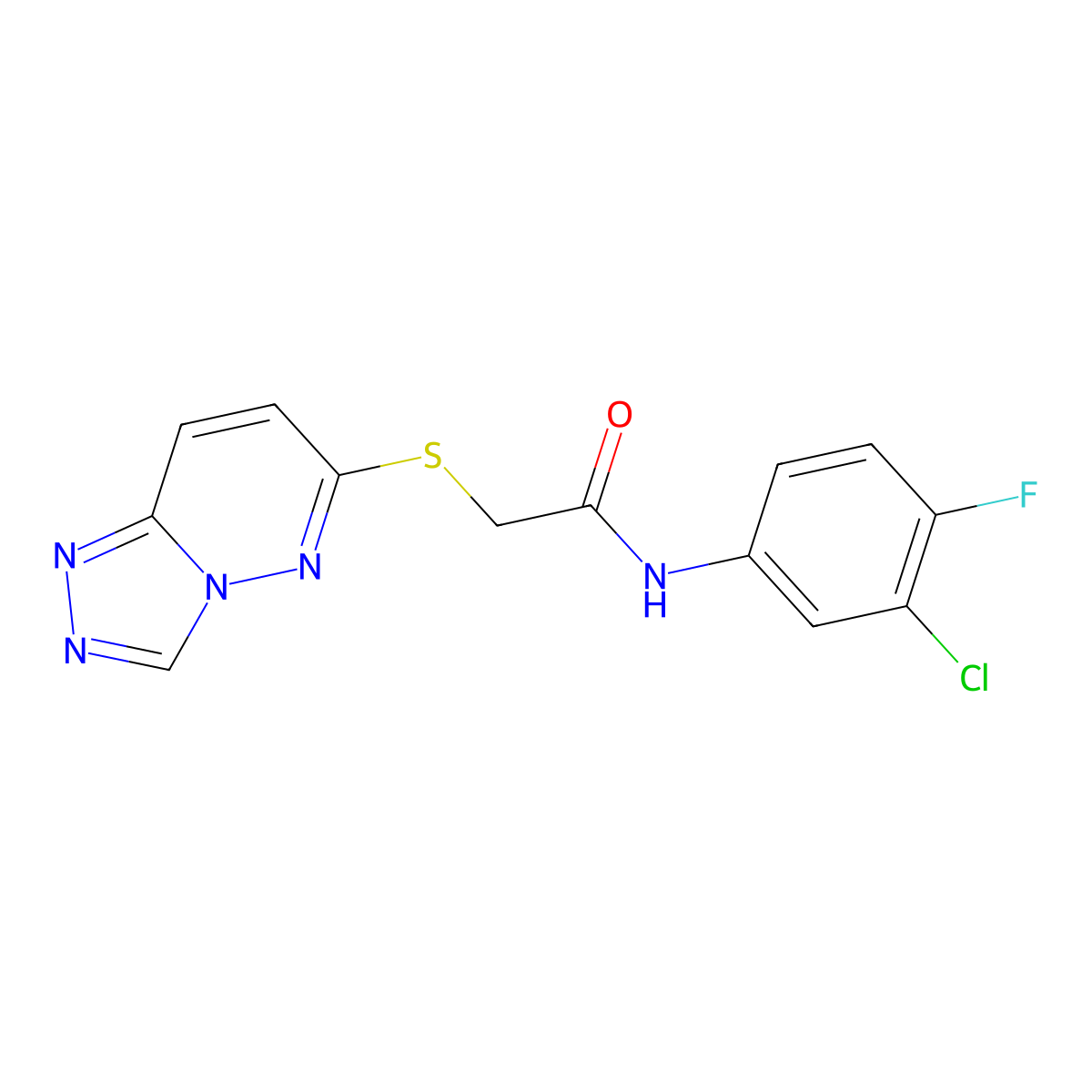 N-(3-chloro-4-fluorophenyl)-2-([1,2,4]triazolo[4,3-b]pyridazin-6-ylsulfanyl)acetamide molecular structure, CAS 1232799-70-0