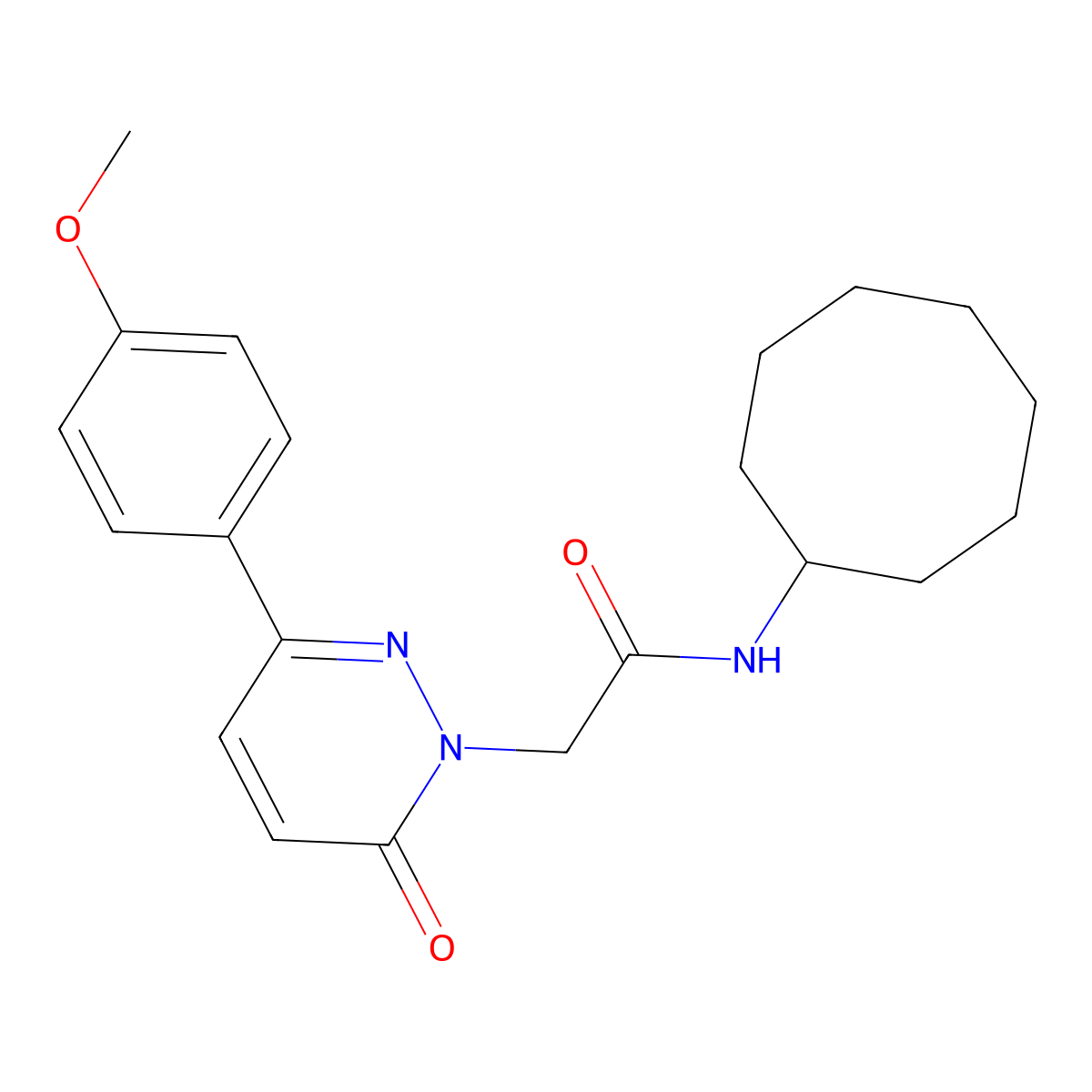 N-cyclooctyl-2-[3-(4-methoxyphenyl)-6-oxo-1(6H)-pyridazinyl]acetamide molecular structure, CAS 1232799-74-4