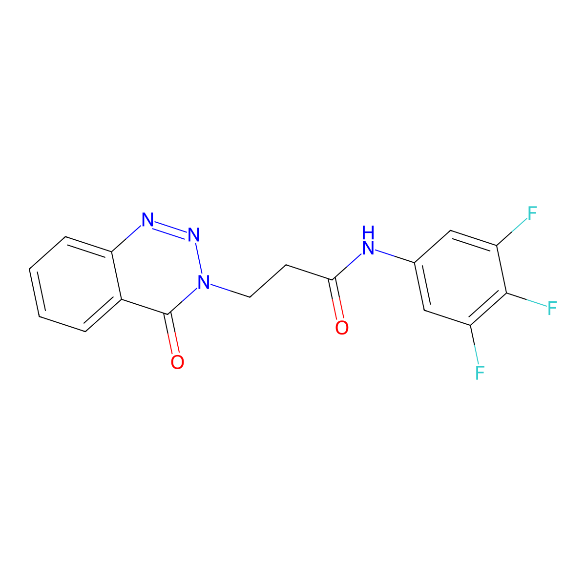 3-(4-oxo-1,2,3-benzotriazin-3(4H)-yl)-N-(3,4,5-trifluorophenyl)propanamide molecular structure, CAS 1232799-75-5