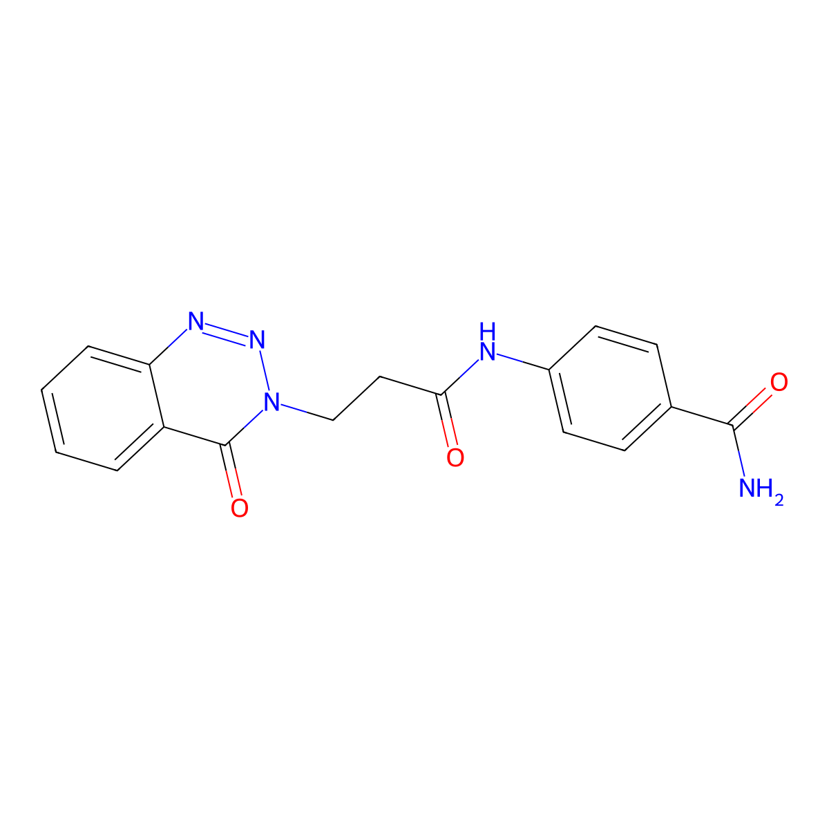 4-{[3-(4-oxo-1,2,3-benzotriazin-3(4H)-yl)propanoyl]amino}benzamide molecular structure, CAS 1232800-01-9
