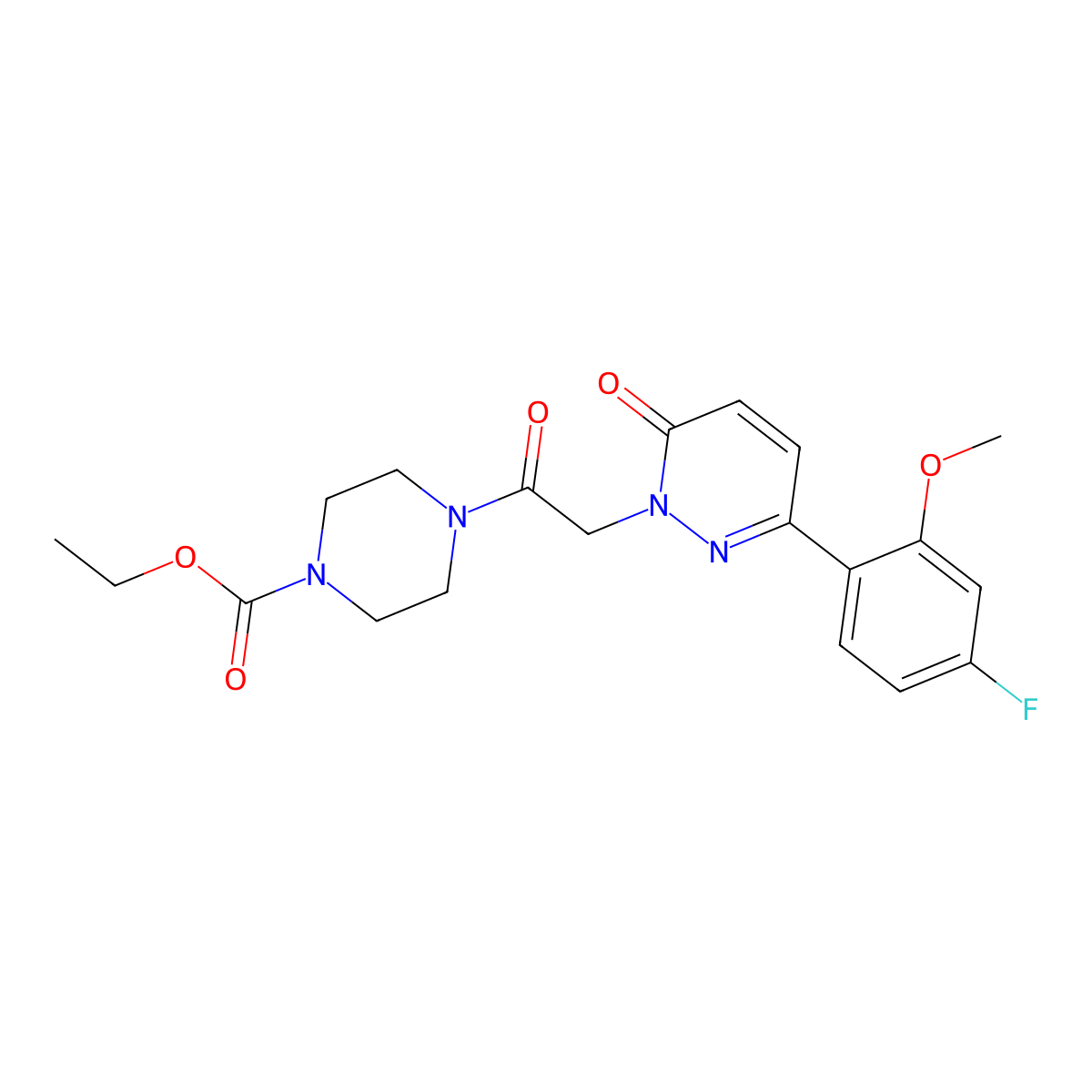 ethyl 4-{[3-(4-fluoro-2-methoxyphenyl)-6-oxopyridazin-1(6H)-yl]acetyl}piperazine-1-carboxylate molecular structure, CAS 1232800-06-4