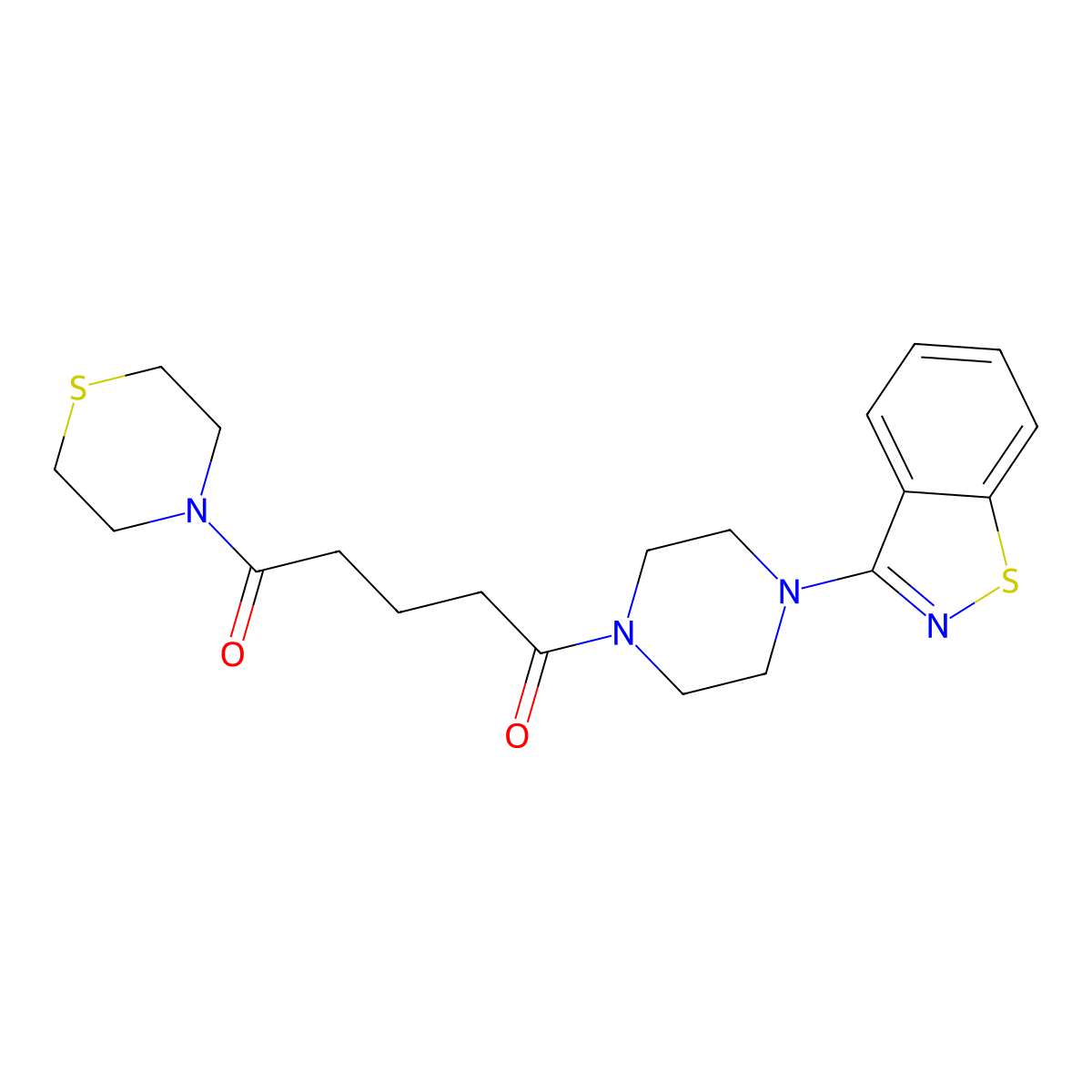 1-[4-(1,2-Benzothiazol-3-yl)piperazin-1-yl]-5-(thiomorpholin-4-yl)pentane-1,5-dione molecular structure, CAS 1232800-13-3