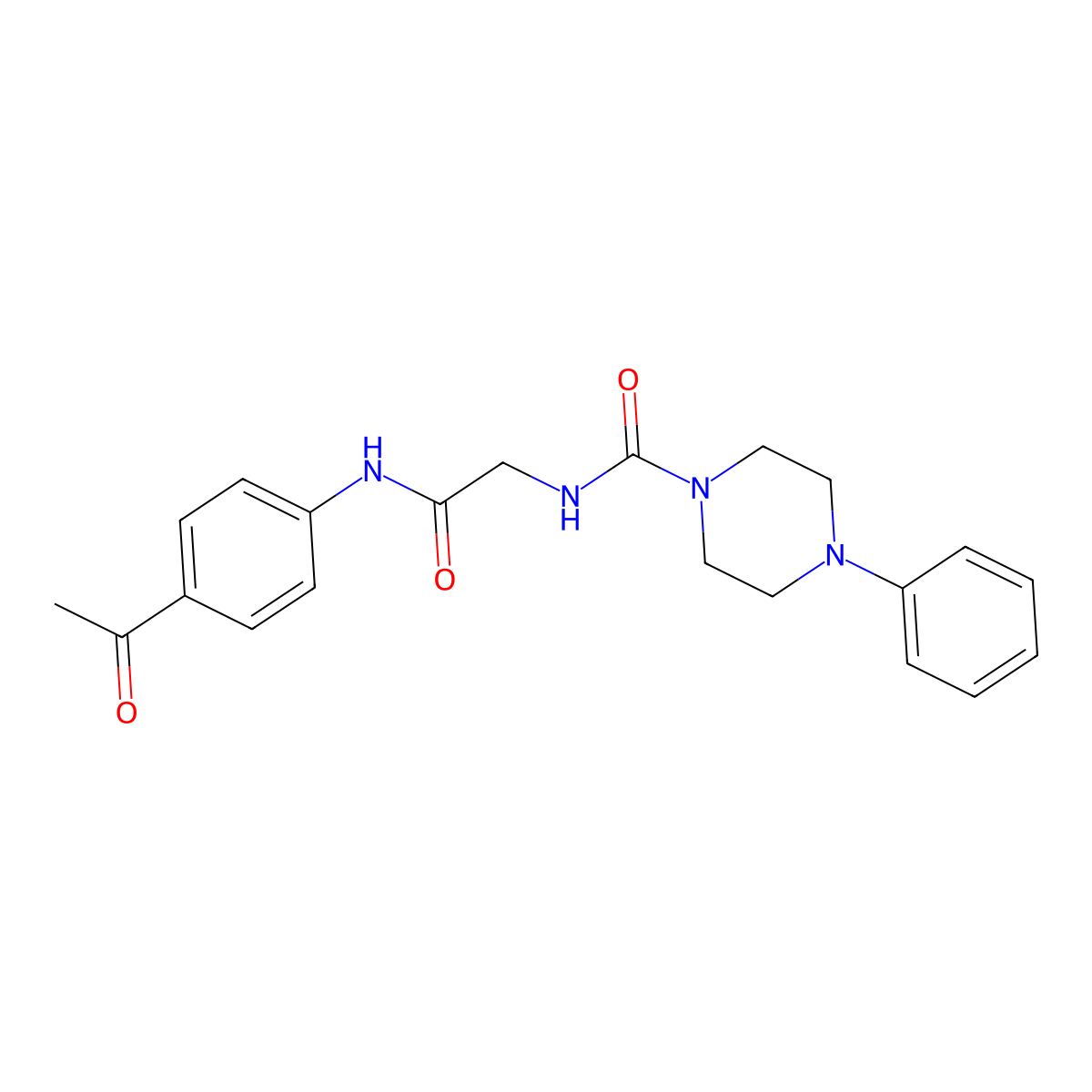 N-{2-[(4-acetylphenyl)amino]-2-oxoethyl}-4-phenylpiperazine-1-carboxamide molecular structure, CAS 1232800-19-9