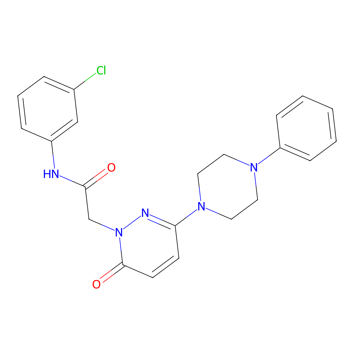N-(3-chlorophenyl)-2-(6-oxo-3-(4-phenylpiperazin-1-yl)pyridazin-1(6H)-yl)acetamide molecular structure, CAS 1232800-23-5
