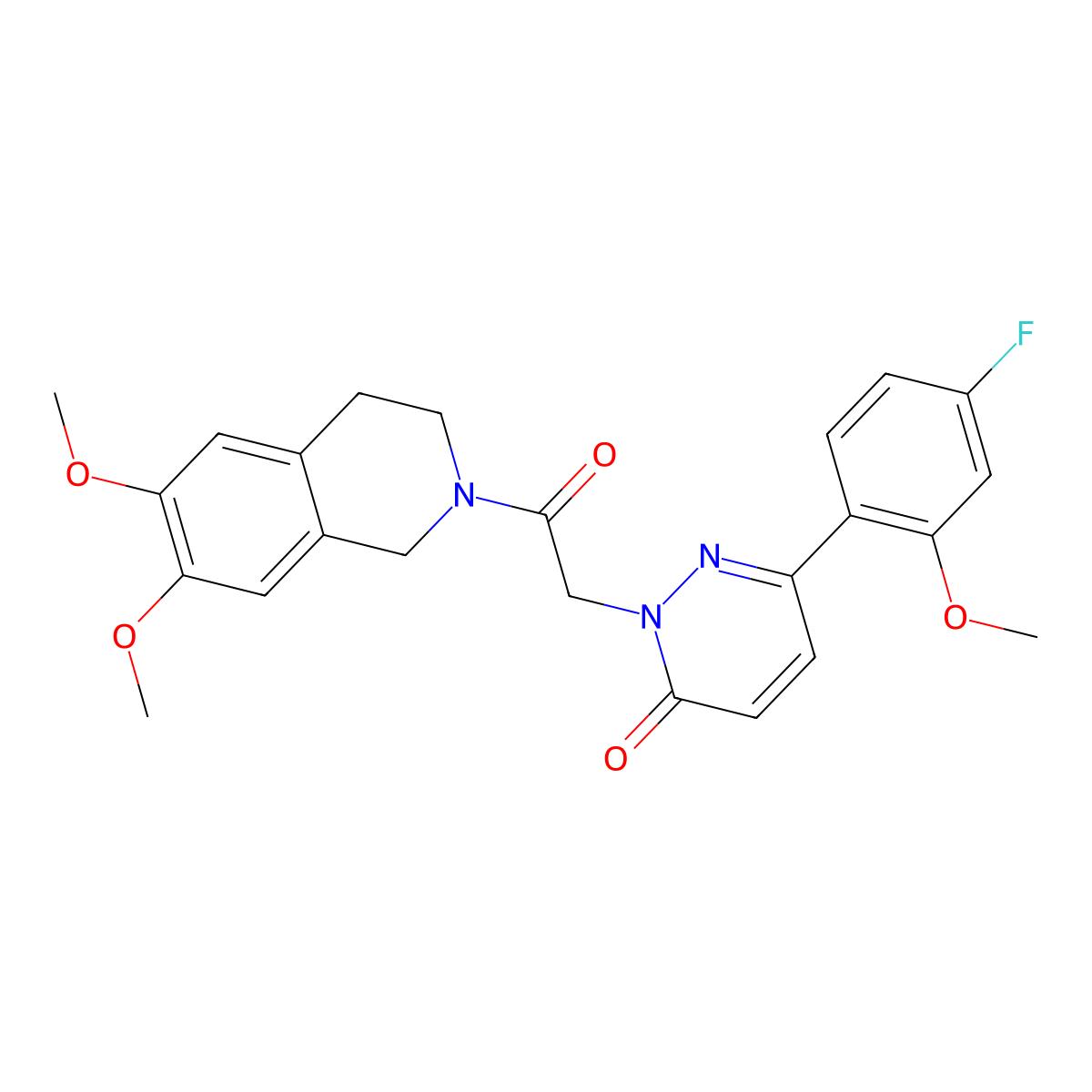 2-[2-(6,7-dimethoxy-3,4-dihydroisoquinolin-2(1H)-yl)-2-oxoethyl]-6-(4-fluoro-2-methoxyphenyl)pyridazin-3(2H)-one molecular structure, CAS 1232800-28-0