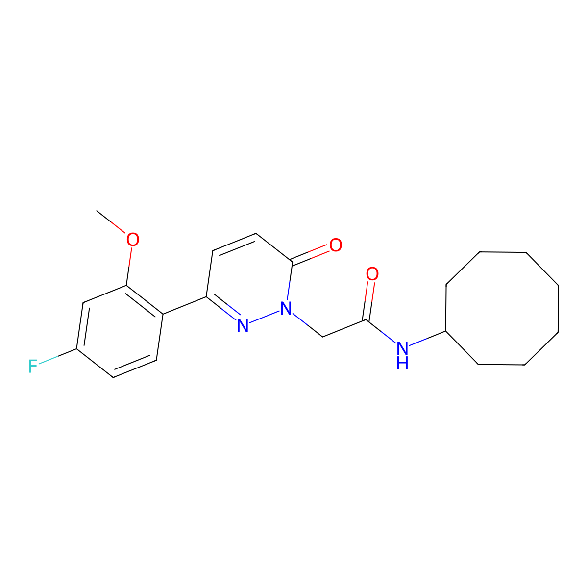 N-cyclooctyl-2-[3-(4-fluoro-2-methoxyphenyl)-6-oxopyridazin-1(6H)-yl]acetamide molecular structure, CAS 1232800-36-0