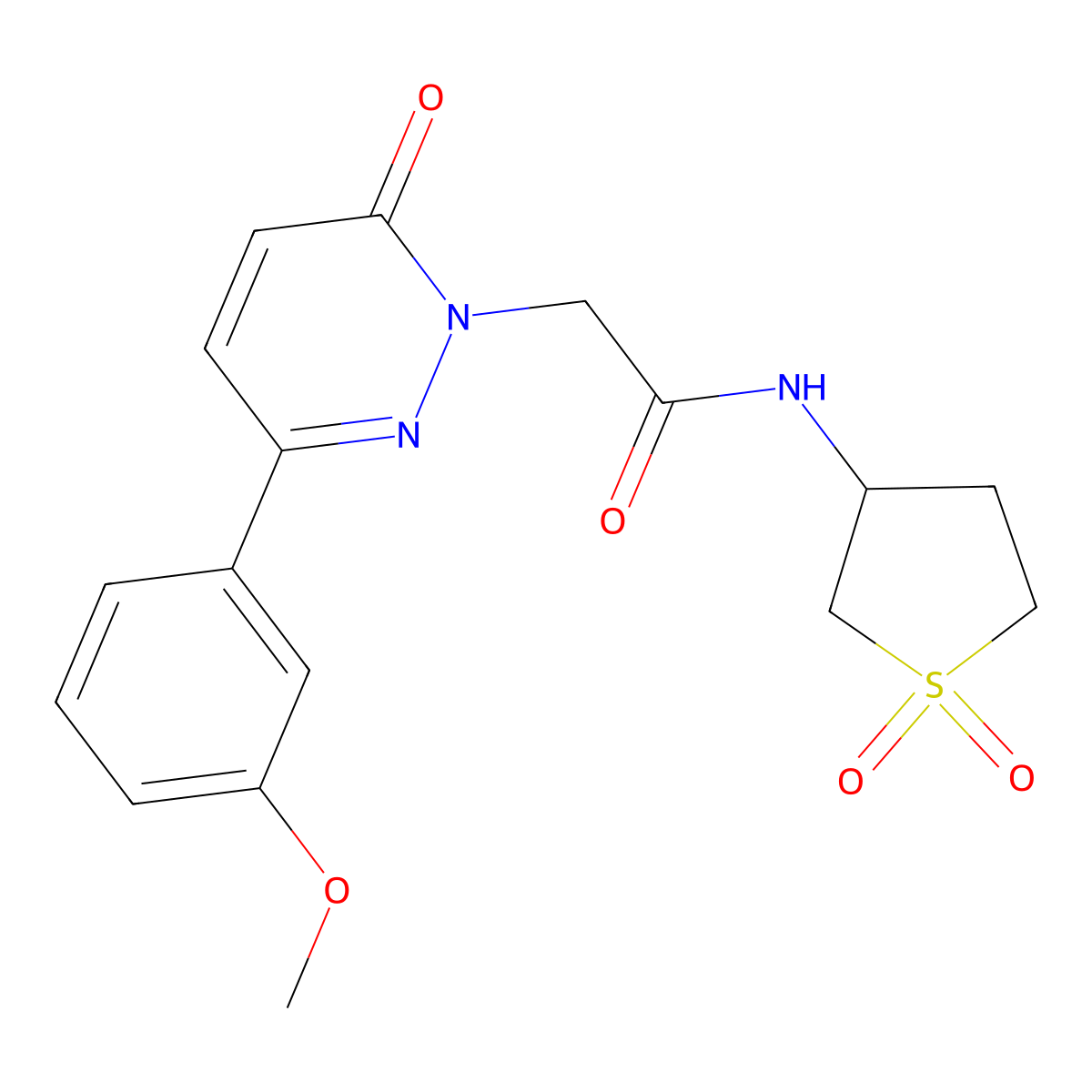 N-(1,1-dioxidotetrahydrothiophen-3-yl)-2-(3-(3-methoxyphenyl)-6-oxopyridazin-1(6H)-yl)acetamide molecular structure, CAS 1232800-37-1