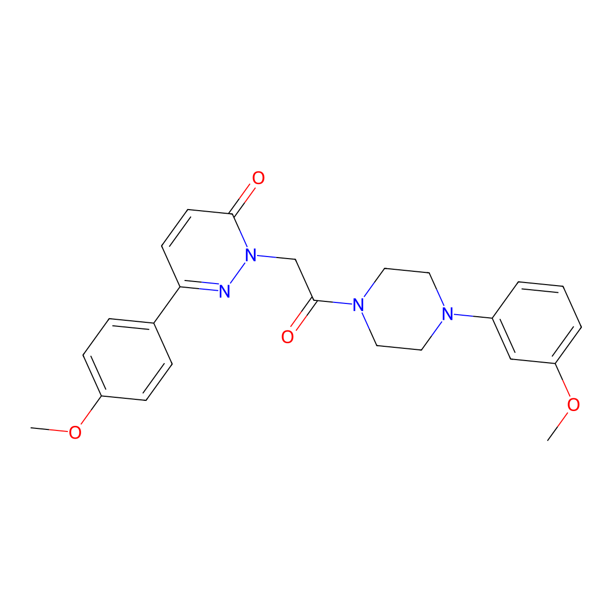 6-(4-methoxyphenyl)-2-{2-[4-(3-methoxyphenyl)piperazino]-2-oxoethyl}-3(2H)-pyridazinone molecular structure, CAS 1232800-43-9