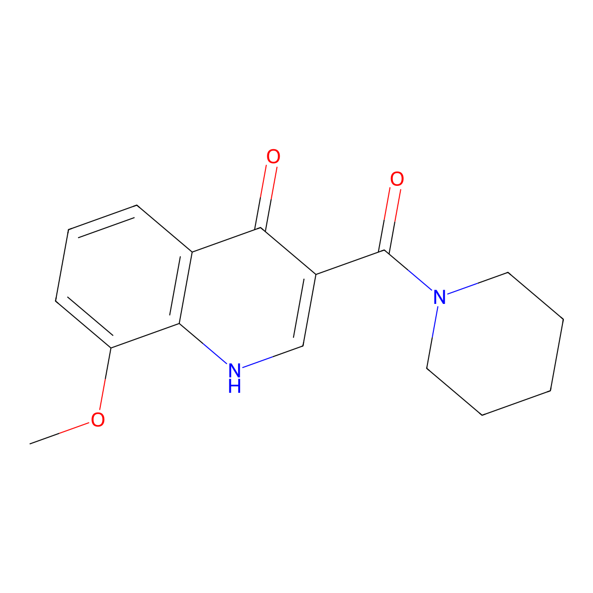 (4-Hydroxy-8-methoxyquinolin-3-yl)(piperidin-1-yl)methanone molecular structure, CAS 1232800-46-2