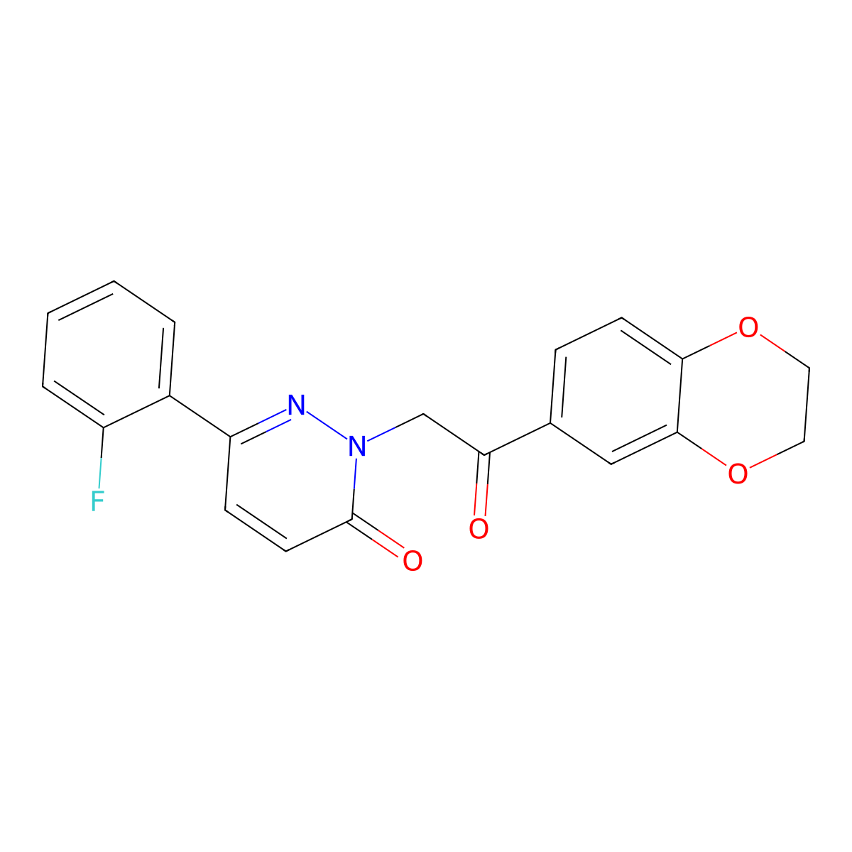 2-[2-(2,3-dihydro-1,4-benzodioxin-6-yl)-2-oxoethyl]-6-(2-fluorophenyl)pyridazin-3(2H)-one molecular structure, CAS 1232800-49-5