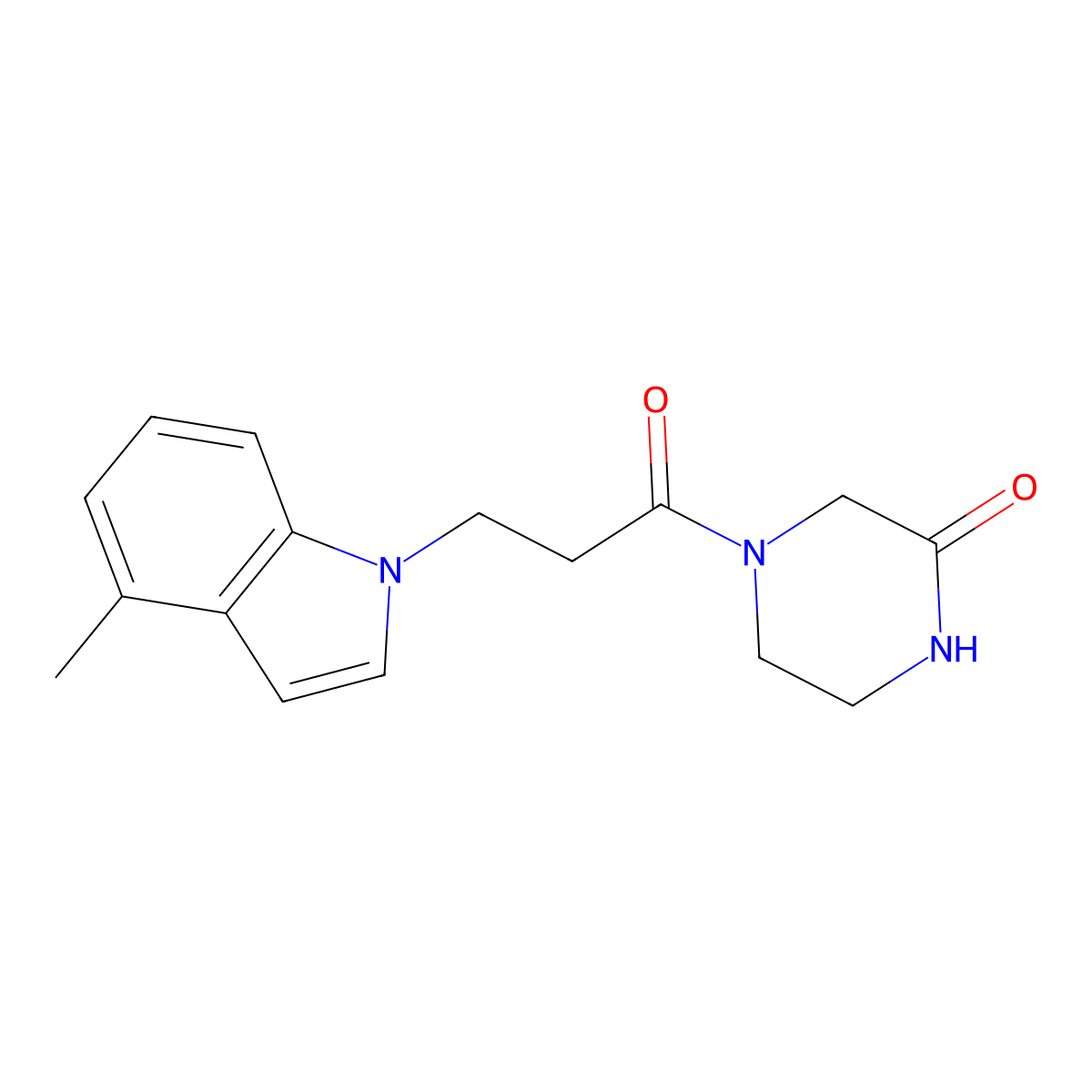 4-[3-(4-methyl-1H-indol-1-yl)propanoyl]piperazin-2-one molecular structure, CAS 1232800-69-9