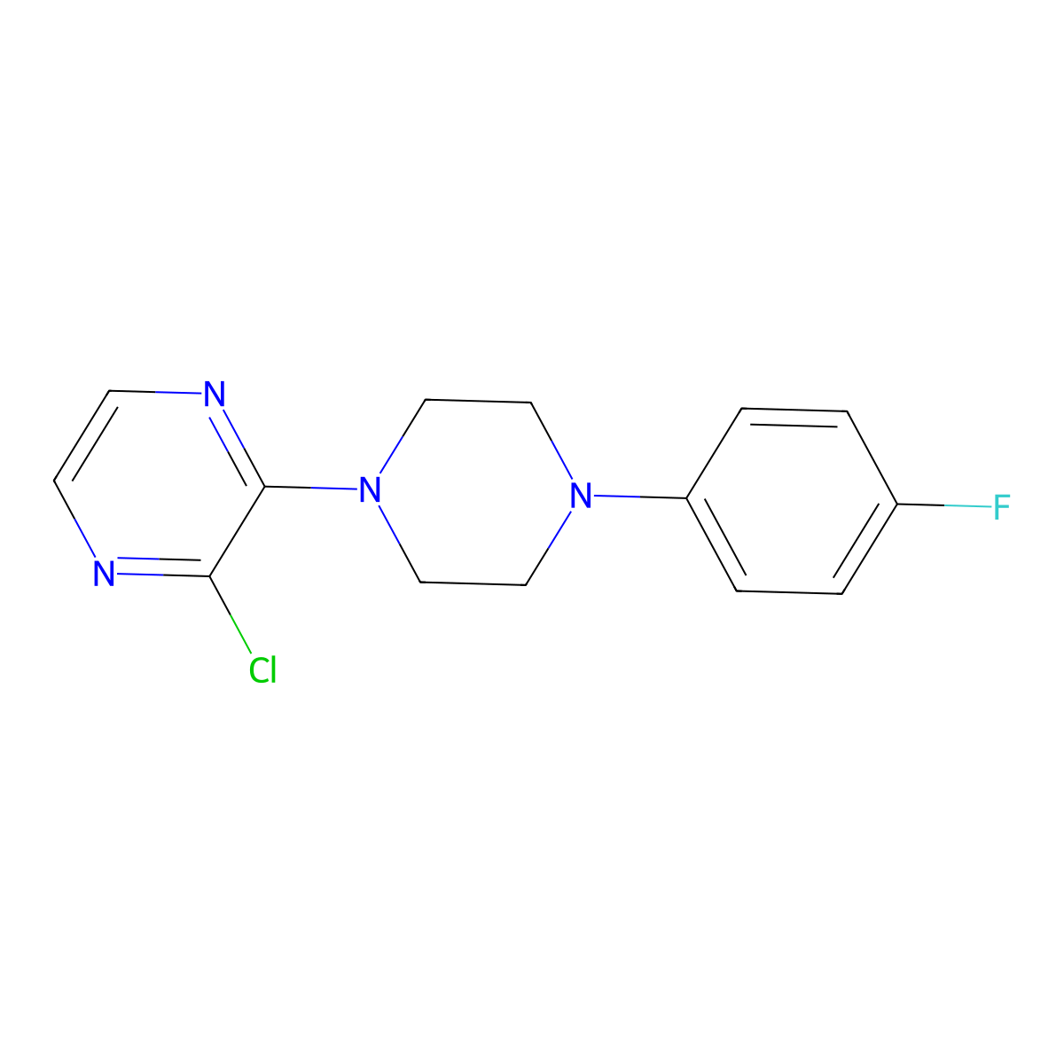 2-Chloro-3-[4-(4-fluorophenyl)piperazin-1-yl]pyrazine molecular structure, CAS 1232800-73-5