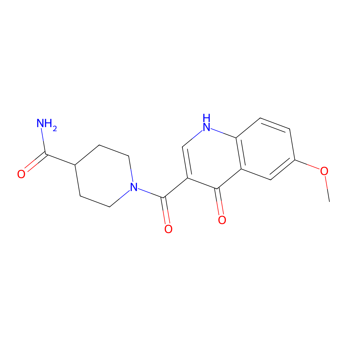 1-[(4-Hydroxy-6-methoxyquinolin-3-yl)carbonyl]piperidine-4-carboxamide molecular structure, CAS 1232801-04-5