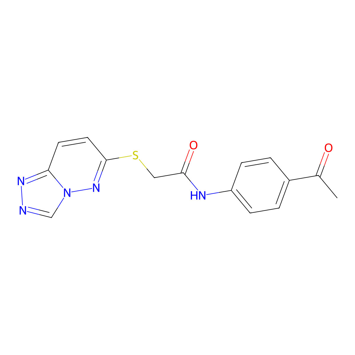 N-(4-acetylphenyl)-2-([1,2,4]triazolo[4,3-b]pyridazin-6-ylsulfanyl)acetamide molecular structure, CAS 1232801-15-8